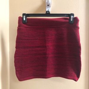 red mini skirt